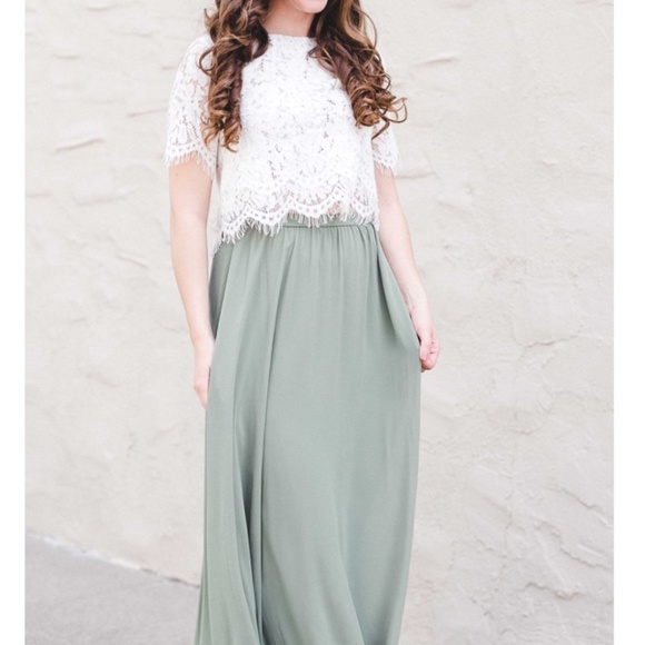 Sage Green Maxi Skirt - Picture 3 of 6